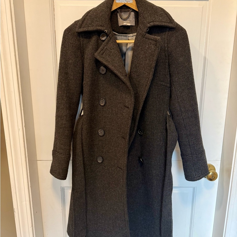 J.Crew Stadium Cloth Double-Breasted Dark Gray Coat